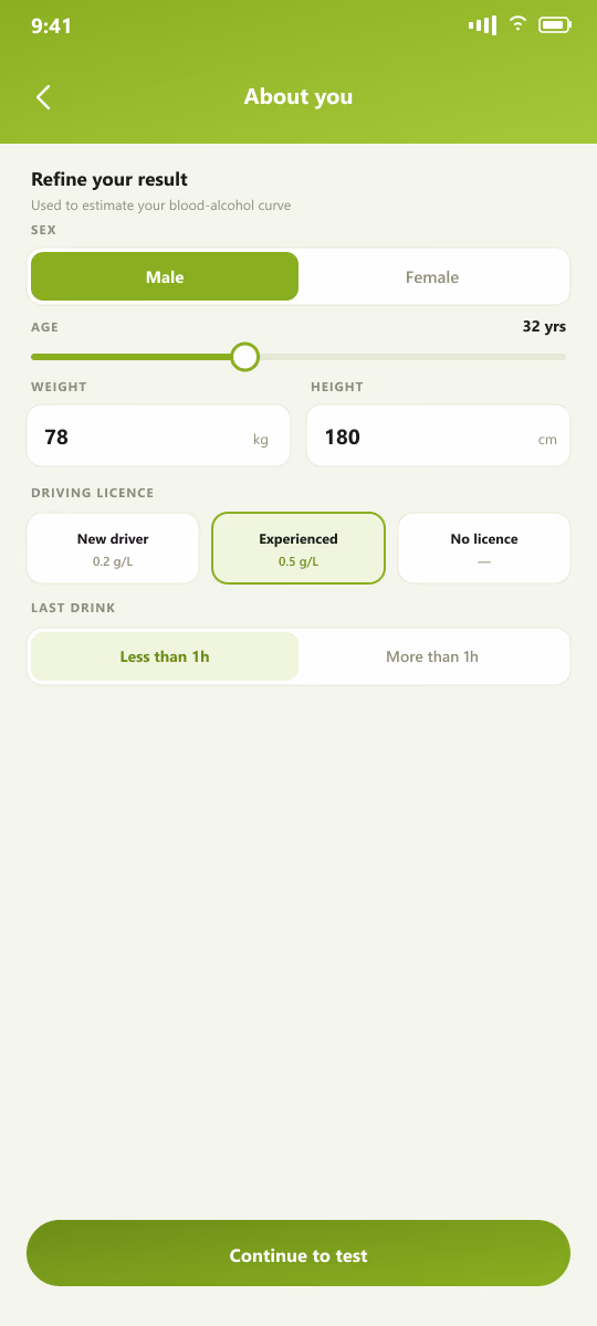 AlcoPass screen 3