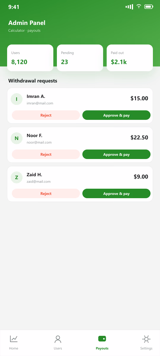 Calculator screen 3