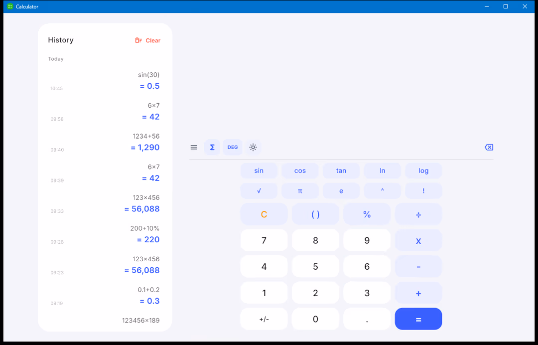 Calculator screen 2