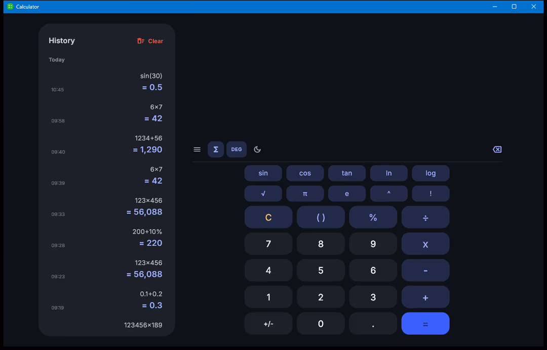 Calculator screen 3