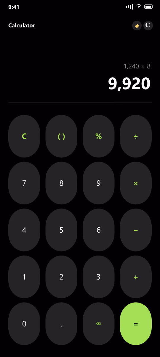 Calculator screen 1