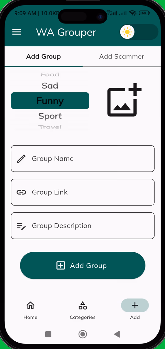 Social Groups screen 3