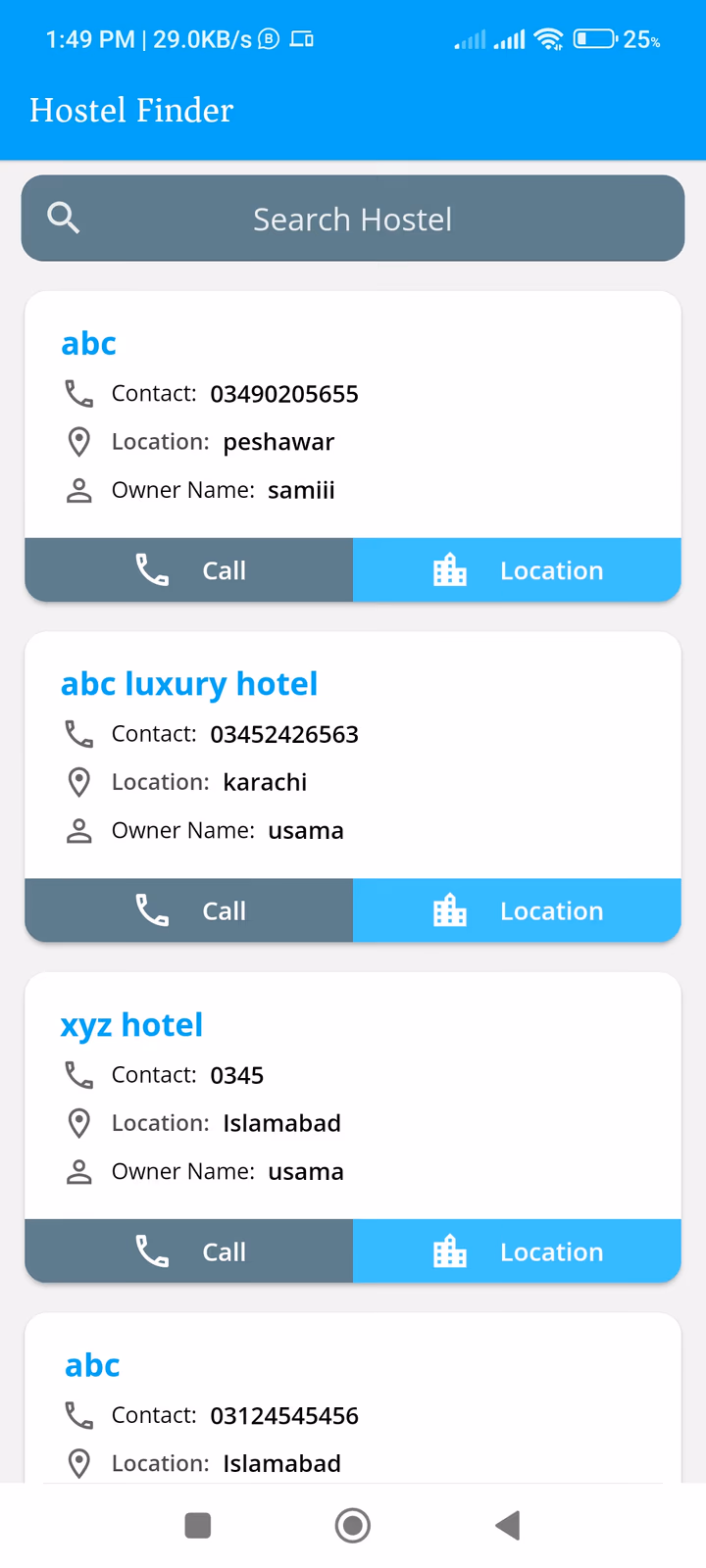 Hostel Finder screenshot