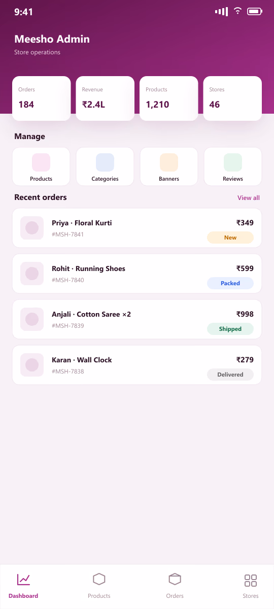 Meesho-style Marketplace screen 3