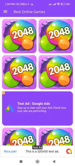 All In One Game — actual app interface