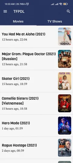 TFPDL — actual app interface