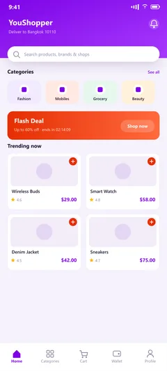YouShopper — actual app interface
