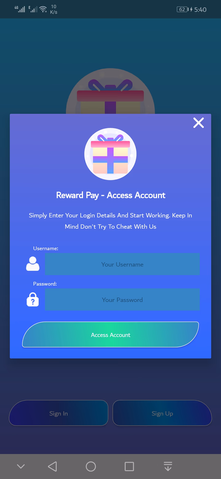 RewardPay screen 4