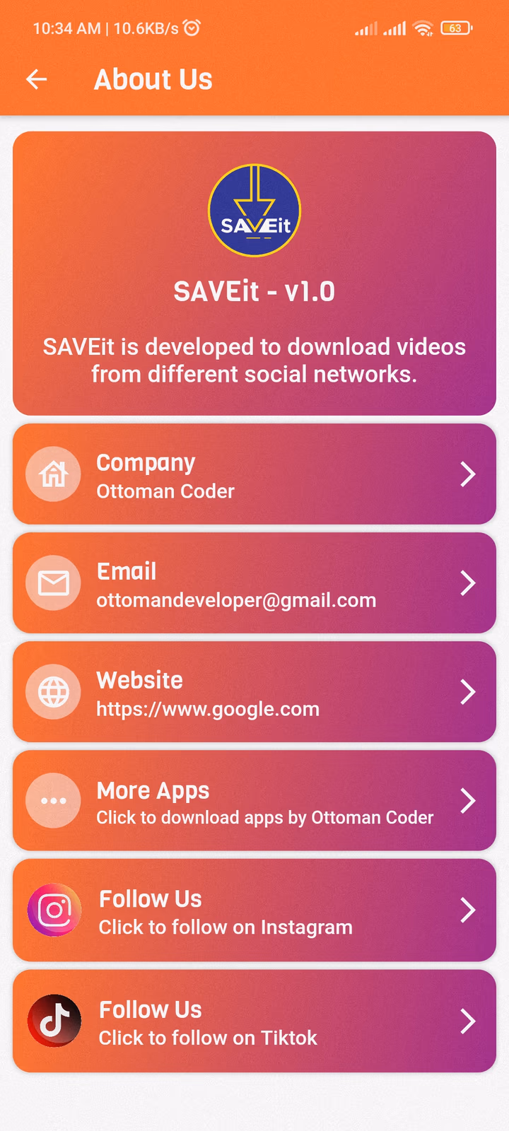 SAVEit screen 3