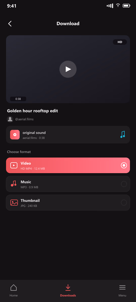 SnapTok screen 2