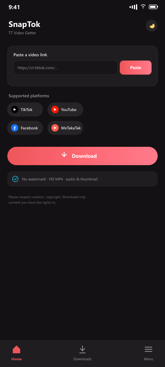 SnapTok screenshot